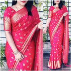 Jacquard Saree For Women Brown, 6.3m