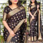 Banarasi Silk Saree With Blouse For Women Dark Purple, 6.3m