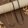 Gold Plated Long Moti Mala Mangalsutra With Short Mangalsutra 30 In...