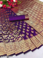 Banarasi Silk Saree With Blouse For Women Yellow, 6.3m