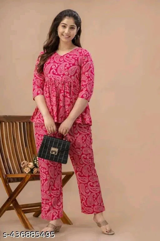 Womens Printed Co-ord Set, Co-ord Sets For Girls And Women