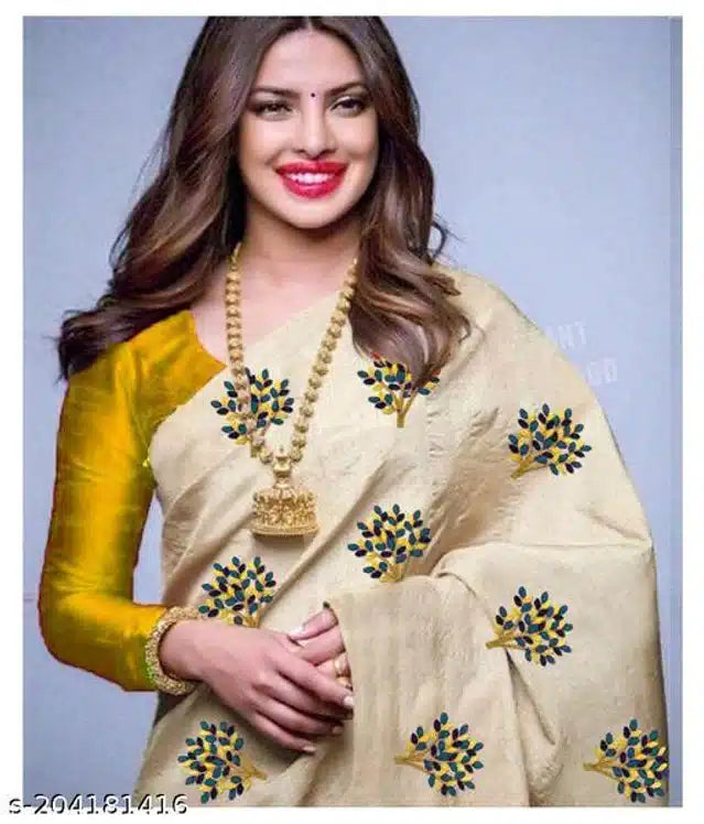 Jacquard Saree For Women Off White, 6.3m