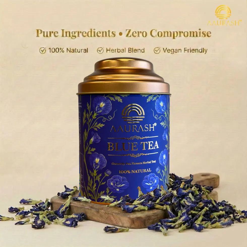 Aaurash Blue Tea Butterfly Pea Flower Rich Color Antioxidant Suppor...
