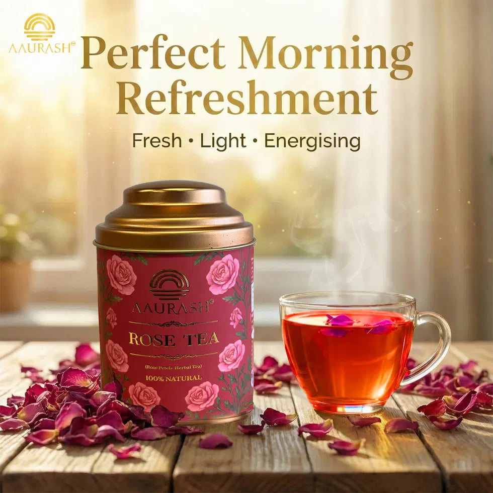 Aaurash Rose Tea Natural Antioxidants Caffeine Free Loose Rose Peta...