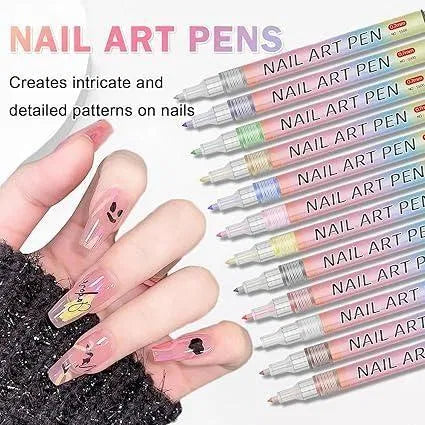 Nail Art Pens Set Of 12 Colors