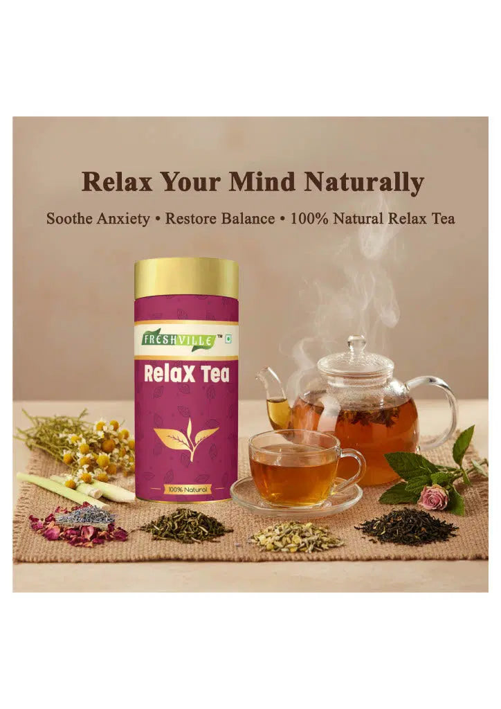 Freshville Relax Tea - Variety Pack For Stress Relief Relaxation