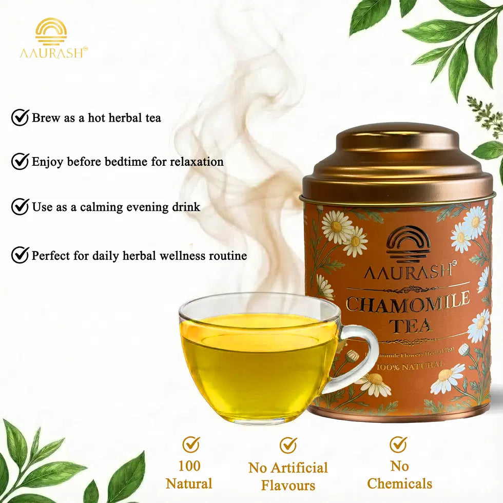 Aaurash Chamomile Tea Supports Relaxation Calm Routine Naturally Ca...