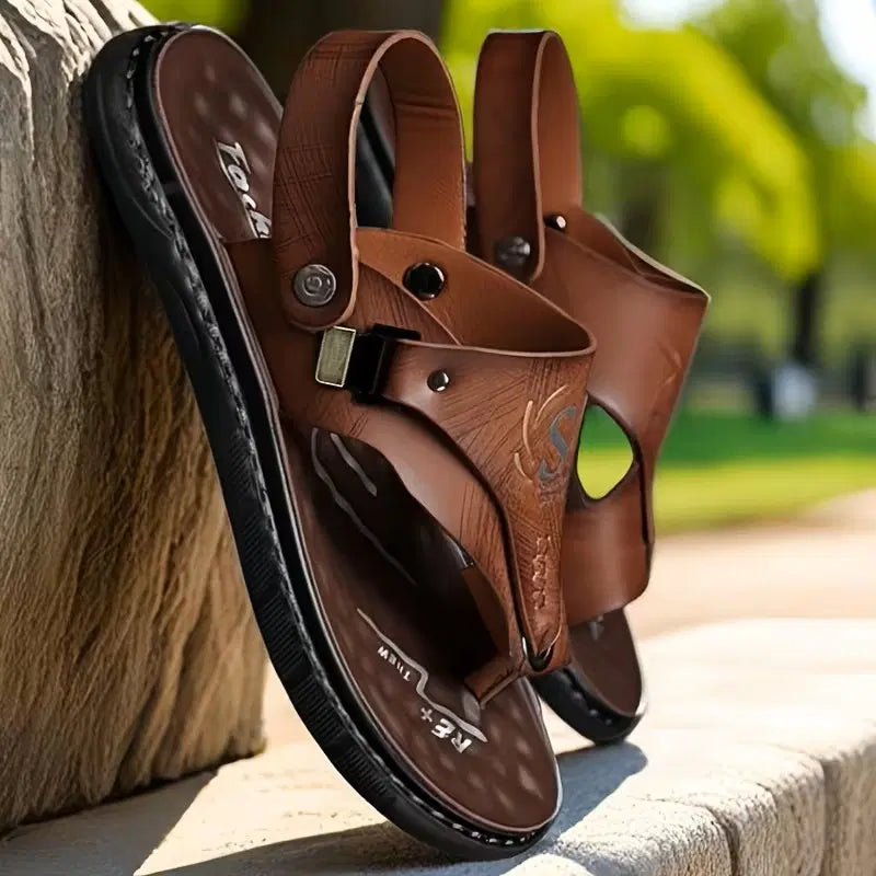 Mens Casual Synthetic Leather Sandal Tan