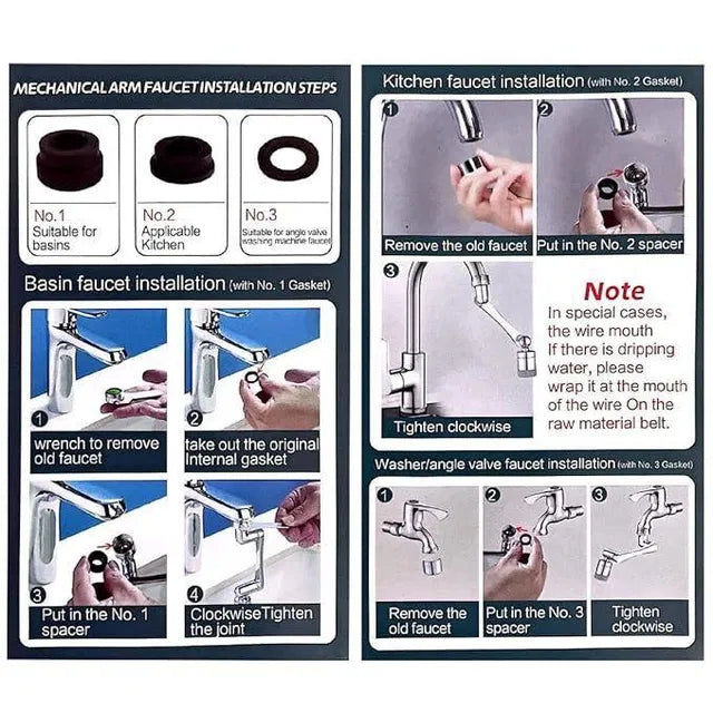 2-mode Splash Filter Kitchen Tap Extender - Water Saving Faucet Aer...