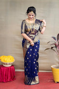 Banarasi Silk Woven Design Saree For Women Purple, 6.3 M