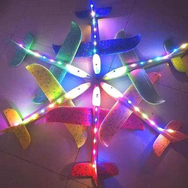 33cm Big Flash Glider Foam Plane - Led Light Up Flying Toy For Kids