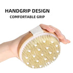 Wood Bath Brush for Men and Women Loofah Bath Sponge with Handle Soft Nylon Mesh Back Cleaner