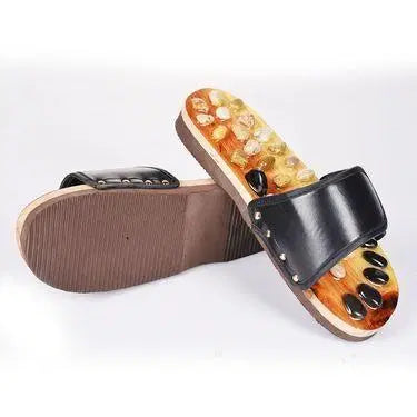 Acupressure Natural Stone Slippers - Foot Pain Relief Red