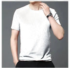 Polyester Stretchable Solid Half Sleeves Mens Round Neck T-shirt Pa...
