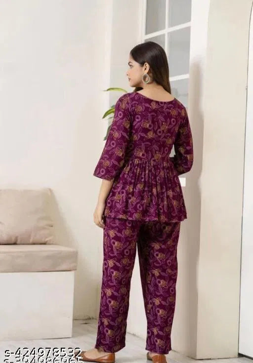 Womens Printed Co-ord Set, Co-ord Sets For Girls And Womenwomens Pr...