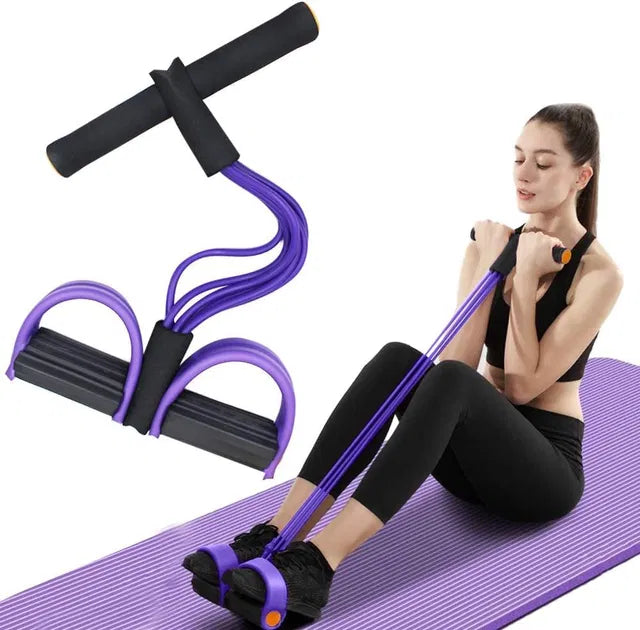 4-tube Yoga Pedal Resistance Band - Full Body Stretching Toning