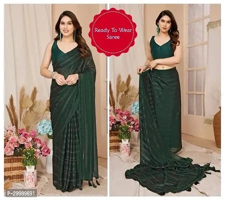 Georgette Striped Saree For Women Pink, 6.3 M