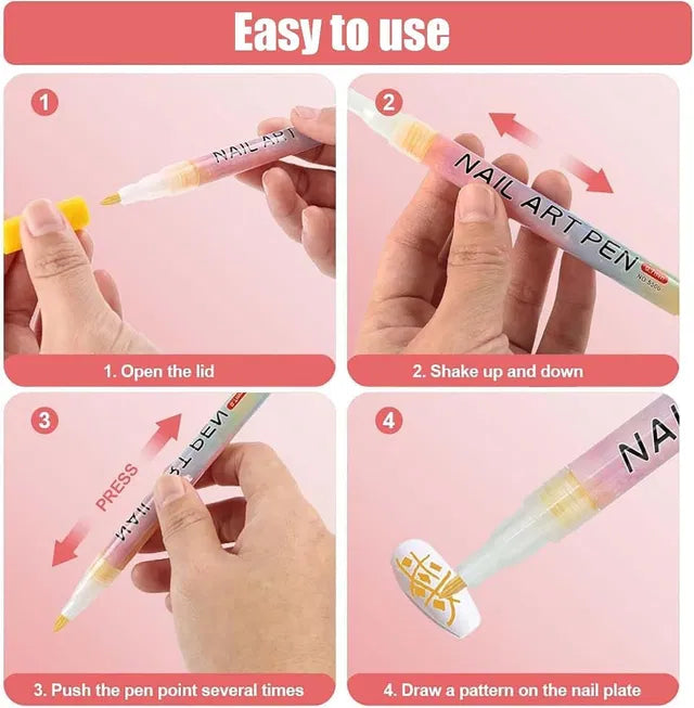 Nail Art Pens Set Of 12 Colors