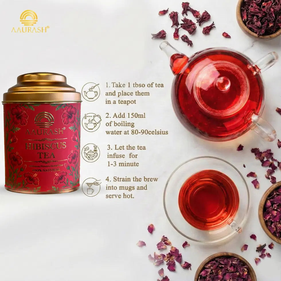 Aaurash Hibiscus Tea Antioxidant Caffeine-free Premium Flower Tea S...