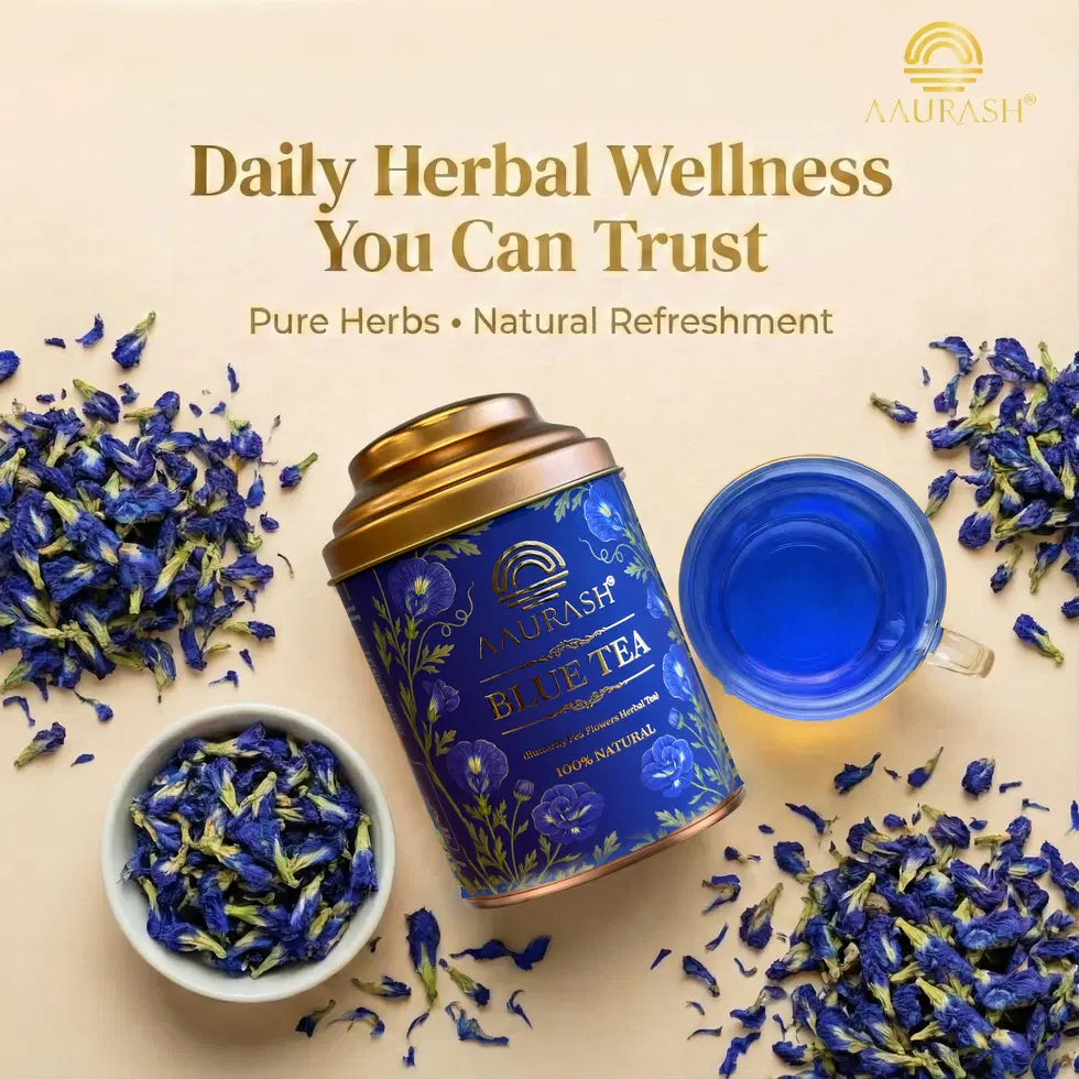 Aaurash Hibiscus Tea Blue Tea Combo Natural Flower Tea Supports Rel...