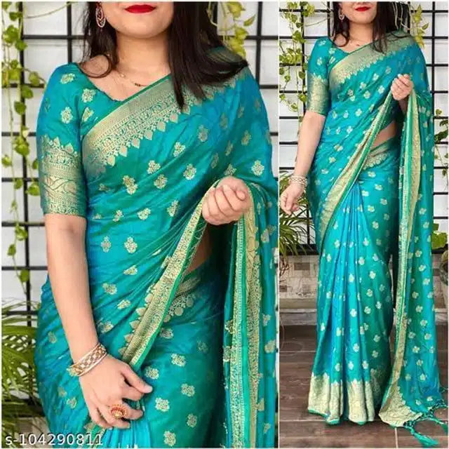 Jacquard Saree For Women Brown, 6.3m