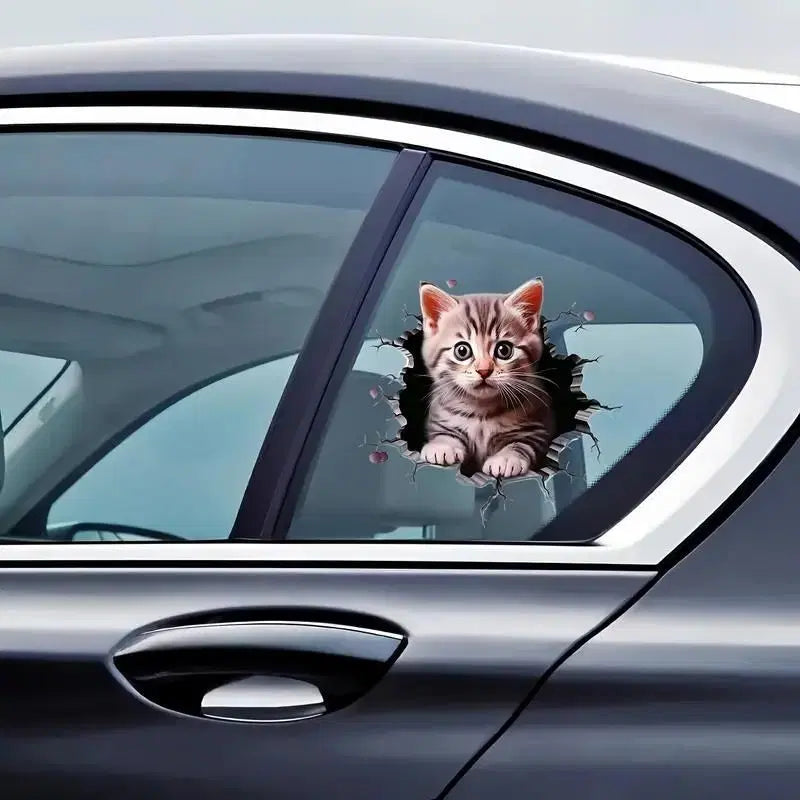 Durable Cat Pattern Car Sticker - Waterproof Vinyl Decal