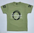 Cotton Round Neck Printed T-shirt For Boys Green, 6-7 Years