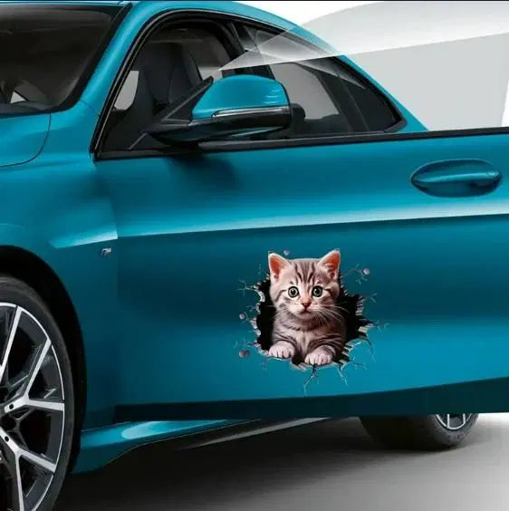 Durable Cat Pattern Car Sticker - Waterproof Vinyl Decal