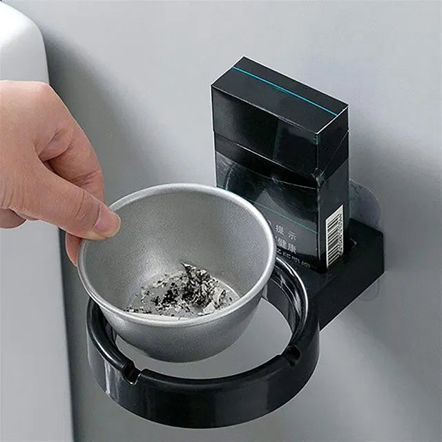 Stainless Steel Wall-mounted Ashtray Cigarette Lighter Storage Rack