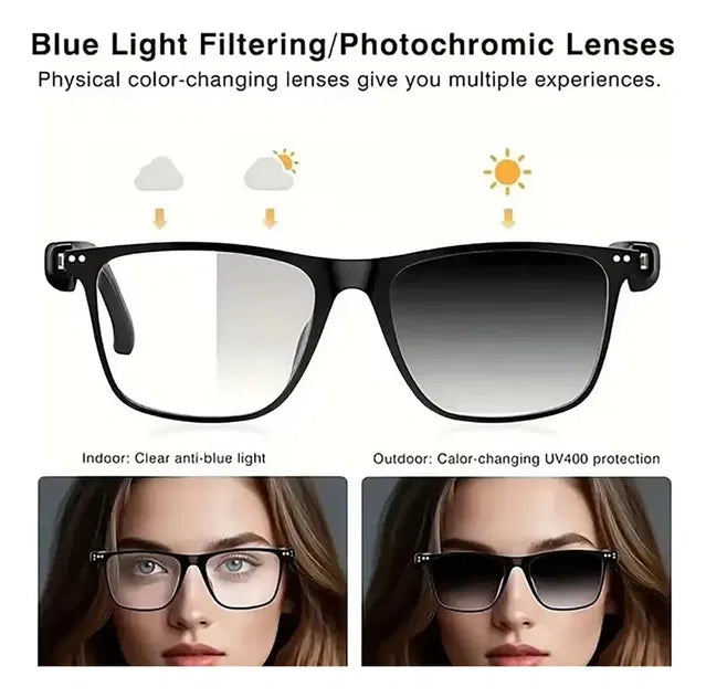 AI Smart Glasses – Real-Time Language Translation, Photochromic Lenses & Hands-Free Audio