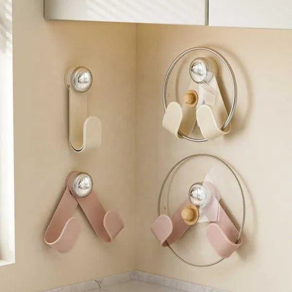 Pot Lid Holder With Suction Cup - Wall-mounted Kitchen Organizer