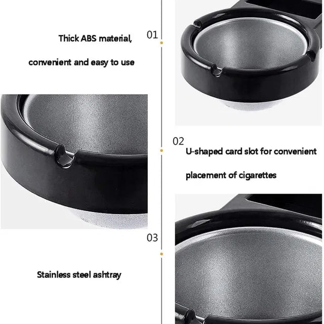 Stainless Steel Wall-mounted Ashtray Cigarette Lighter Storage Rack