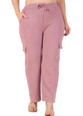 Cotton Blend Straight Fit Trouser For Women Peach, S