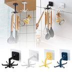 Wall-mounted Adjustable Angle Hook Sticker - Self-adhesive Rotating...