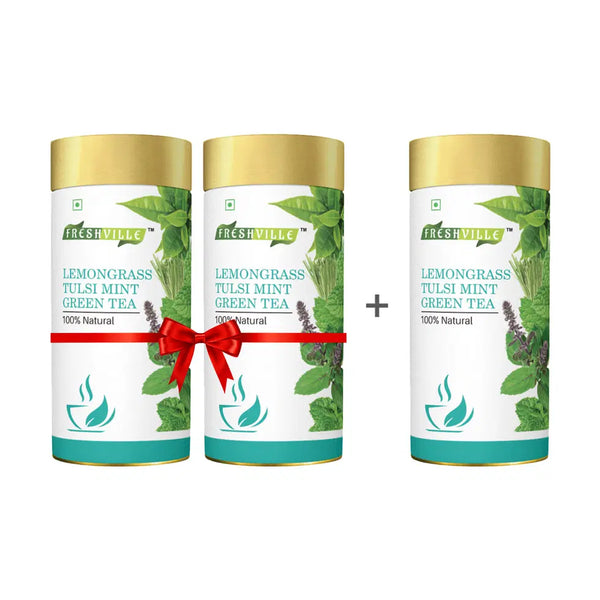 Freshville Lemongrass Tulsi Mint Green Tea - Premium Herbal Blend