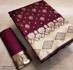 Jacquard Printed Saree For Women Red, 6.3 M