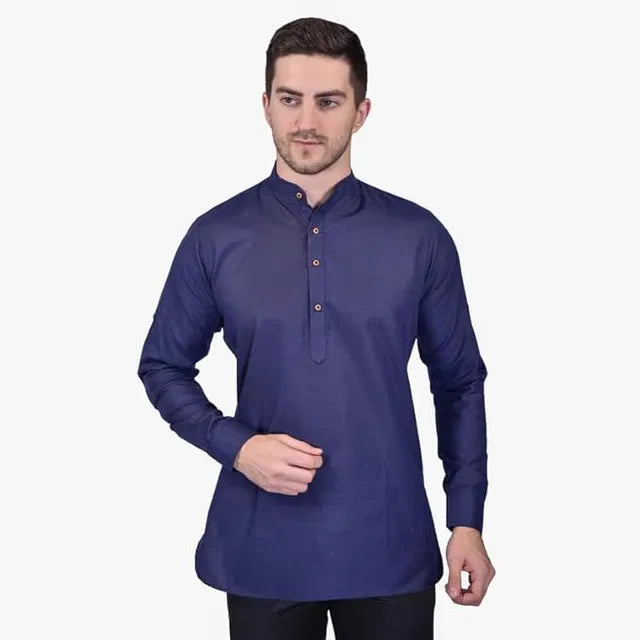 Men's Slim Fit Full Sleeve Cotton Short Kurta Pack Of 3