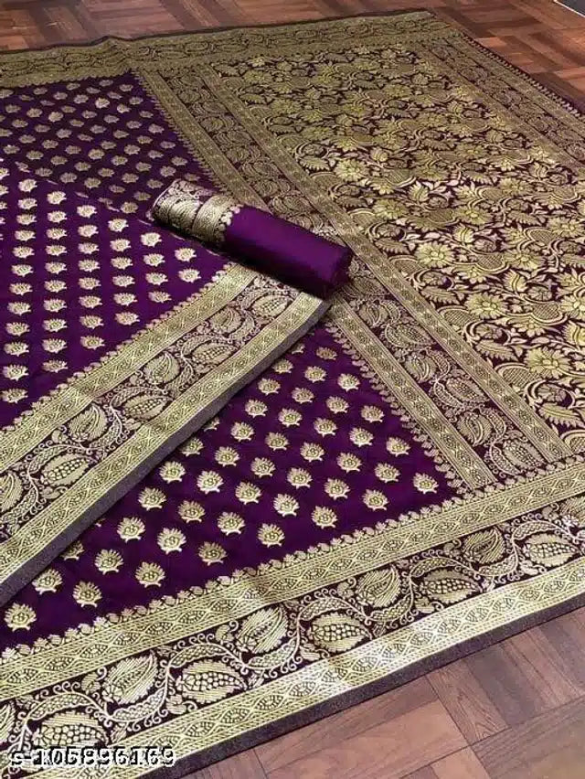 Jacquard Saree For Women Purple, 6.3m