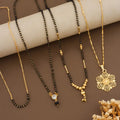 Combo Mangalsutra Ki Mala Design With Moti Chen Ladi Lomg And Short...