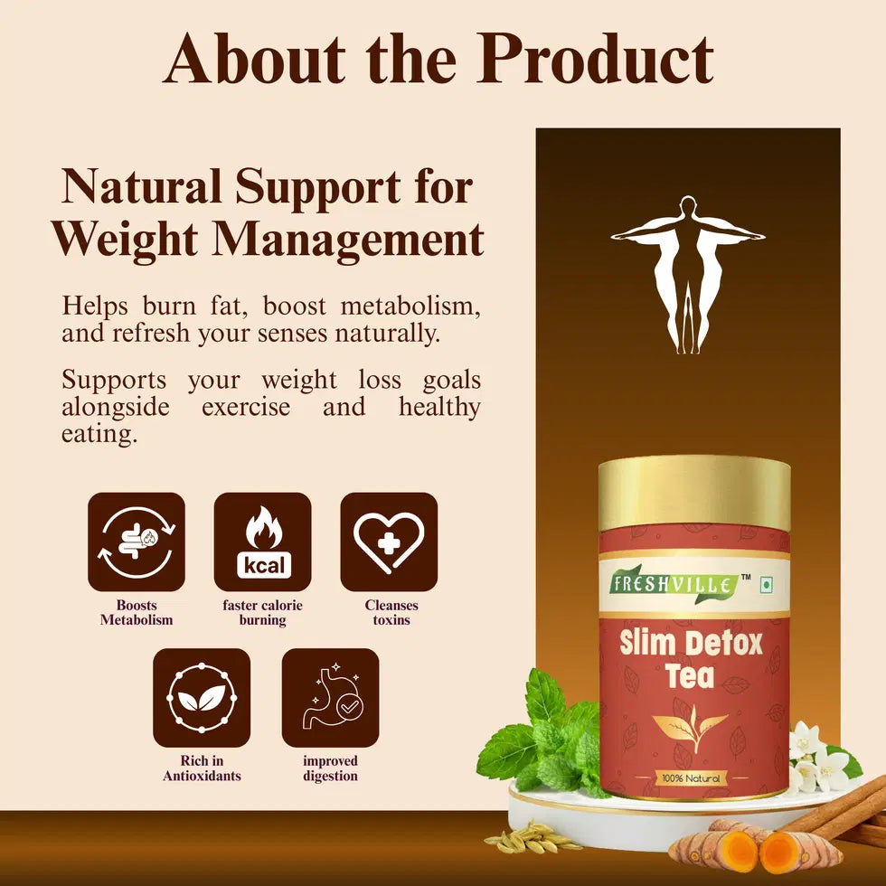 Freshville Slim Detox Tea - Natural Weight Loss Body Cleanse Tea