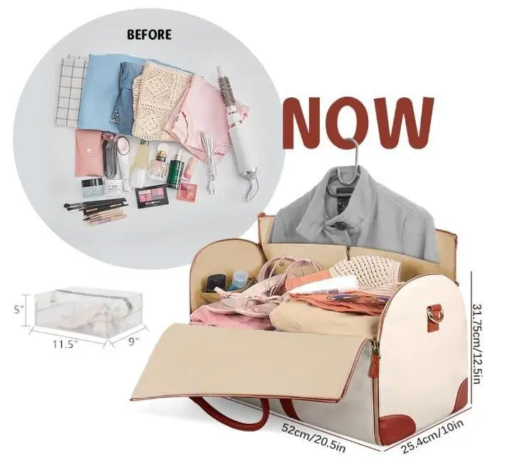 Convertible Garment Bag For Travel - 2 In 1 Hanging Suitcase Large ...
