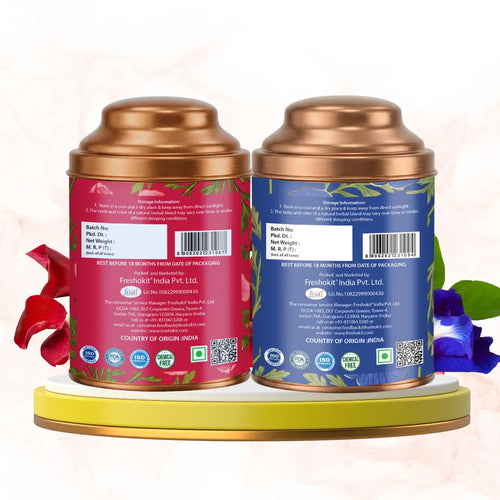 Aaurash Rose Tea Blue Tea Combo Natural Flower Tea Supports Relaxat...