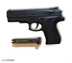 Toy Gun With Plastic Bullets Black Yellow, Set Of 1