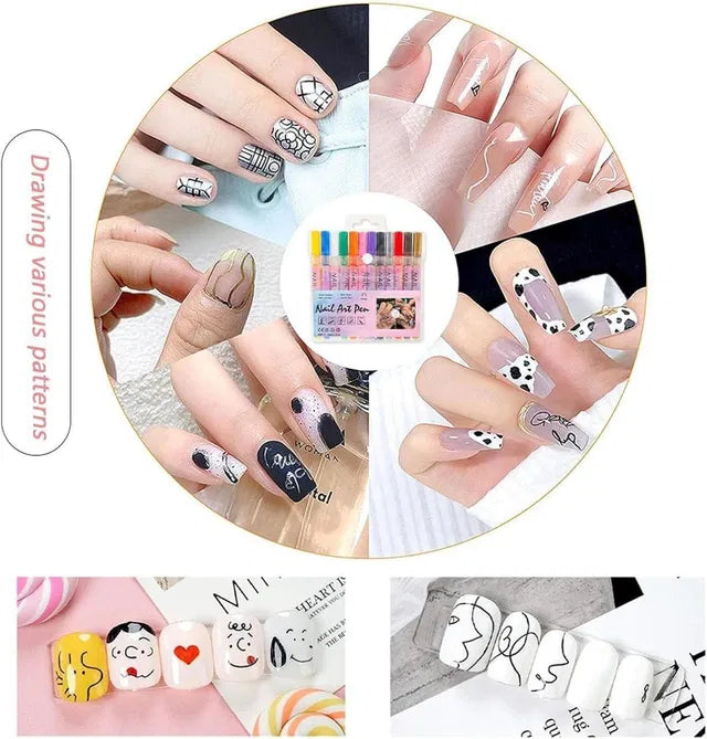 Nail Art Pens Set Of 12 Colors