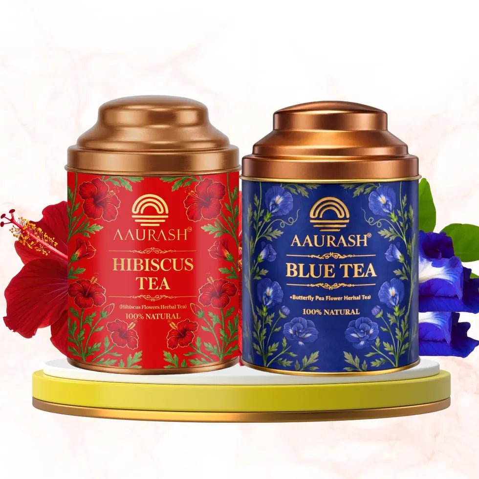 Aaurash Hibiscus Tea Blue Tea Combo Natural Flower Tea Supports Rel...