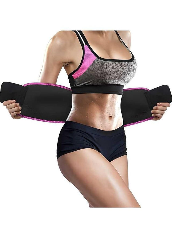 Adjustable Waist Trimmer Belt Pack Of 2 - Sweat Slim Workout Belt