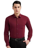 Men’s Maroon Slim Fit Formal Casual Shirt Full Sleeve Solid Shirt P...