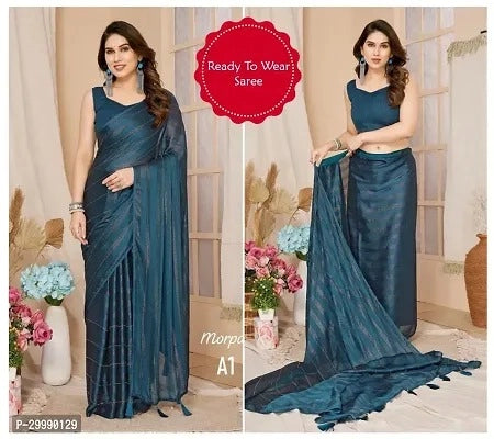 Georgette Striped Saree For Women Pink, 6.3 M