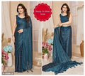 Georgette Striped Saree For Women Pink, 6.3 M