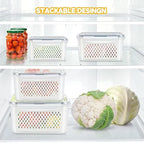 Refrigerator Storage Containers With Airtight Lid - Fridge Organize...